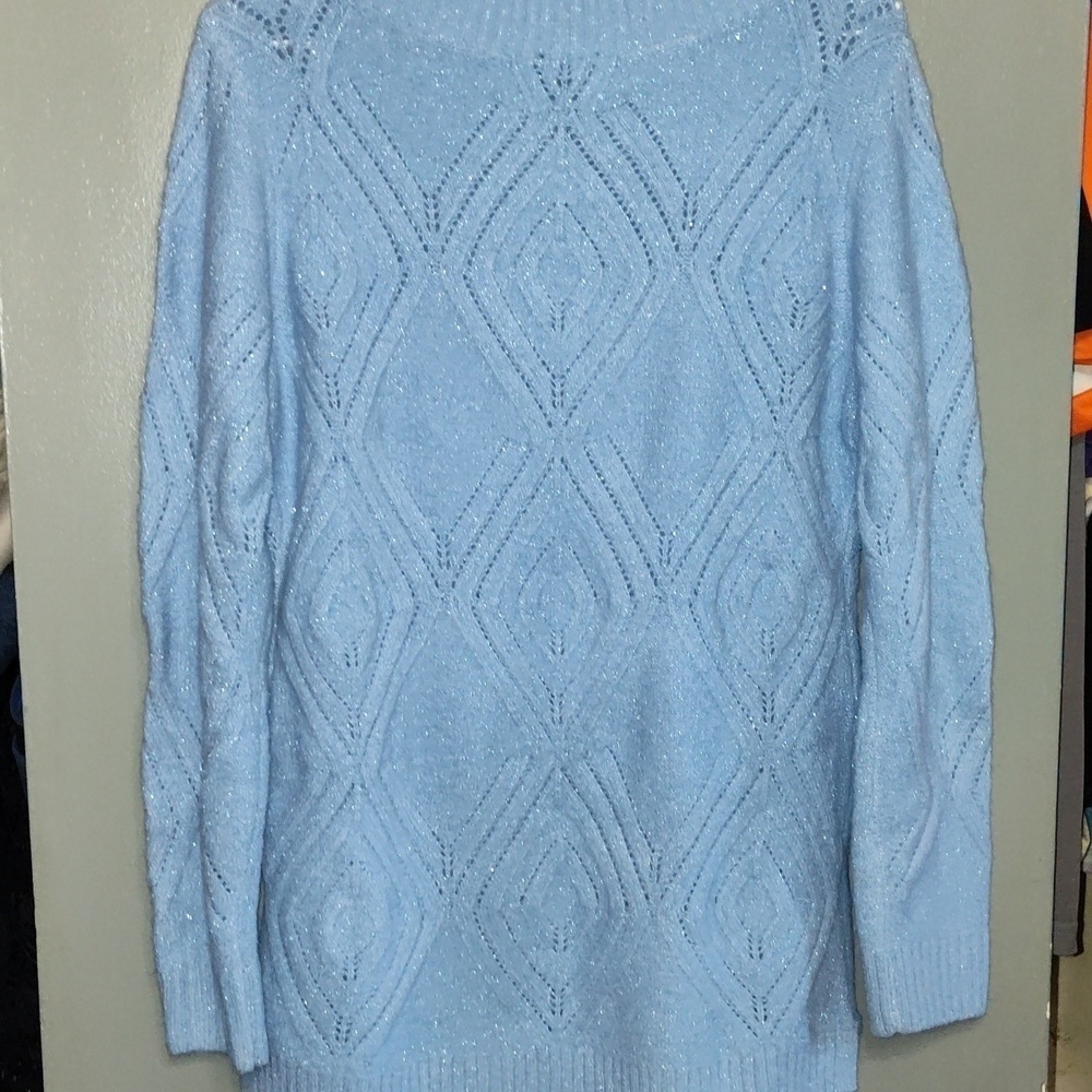 Talbots Knit Sweater blue sparkly size extra small - Picture 3 of 7